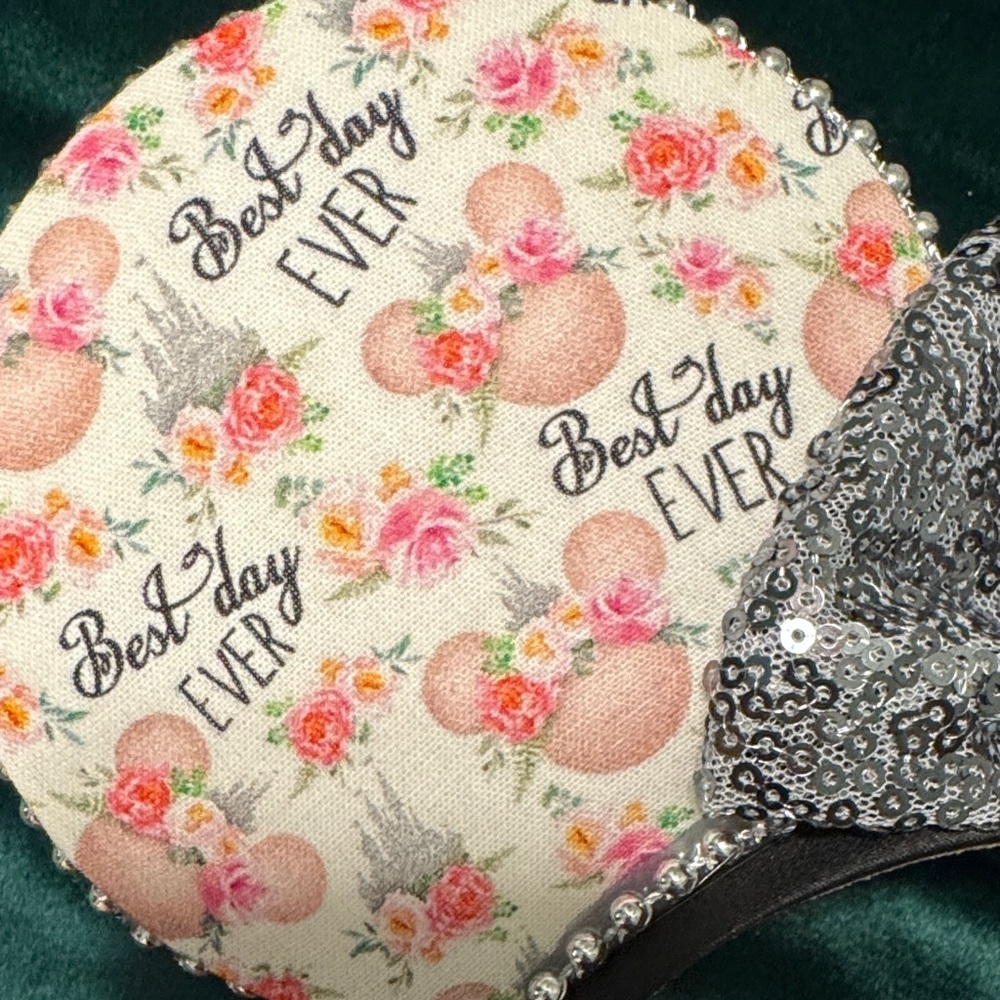 Floral Sequin Mouse Ears Headband - Picture 2 of 5